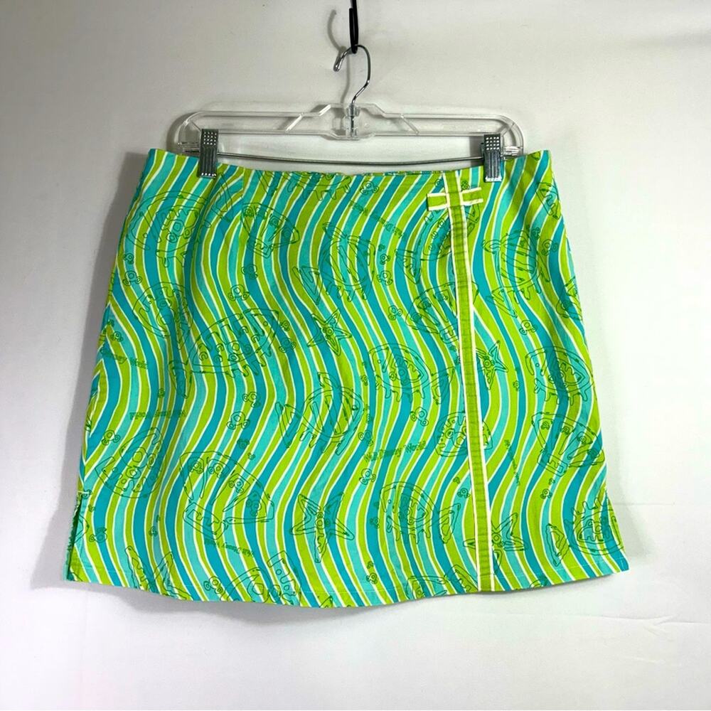Walt Disney World Vibrant Green Blue Under the Sea Skirt (Hidden Shorts) UU0906